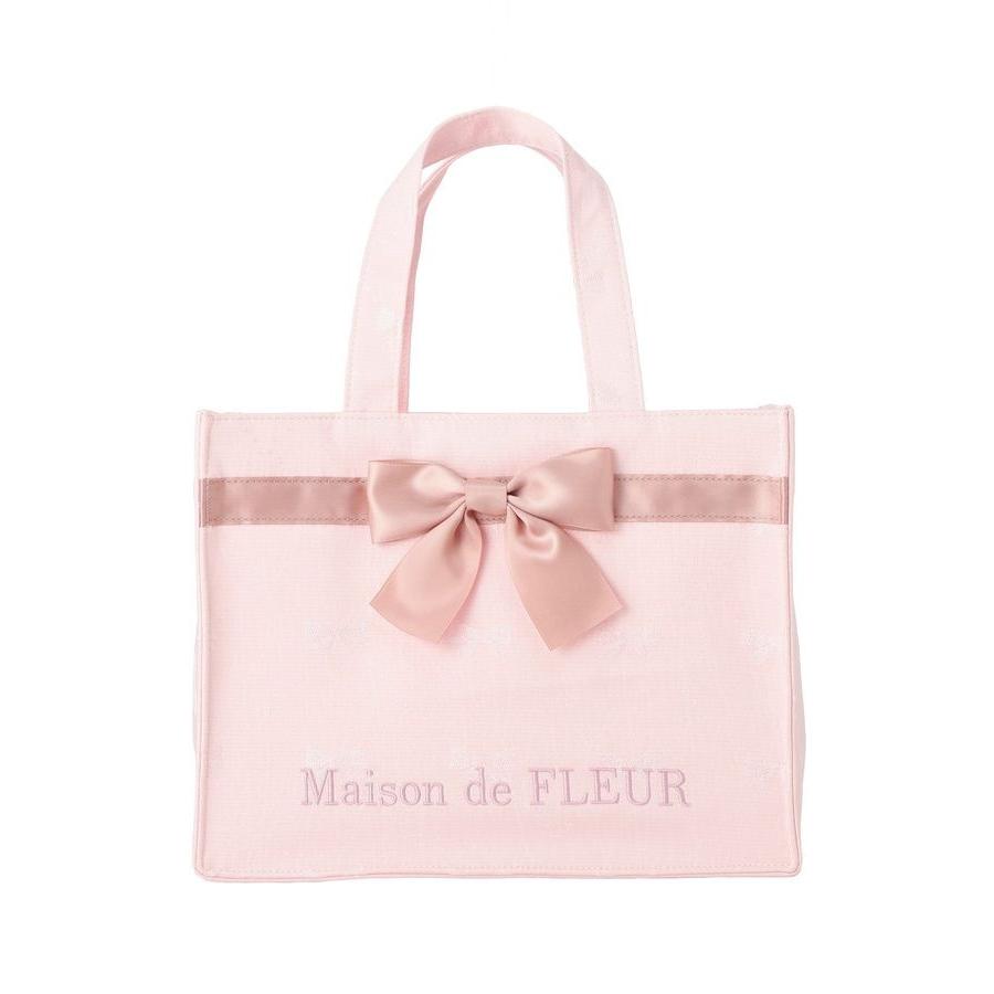 Maison de FLEUR（メゾンドフルール） リボンジャカードスクエアトート