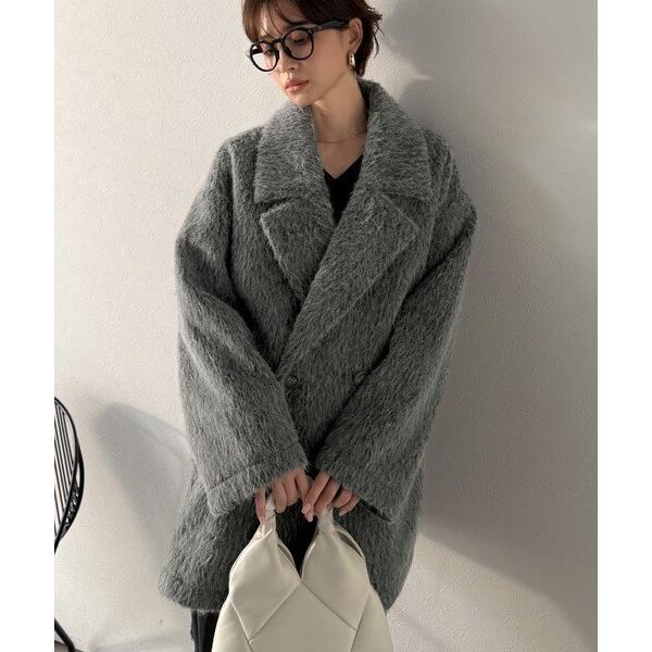 ふわり纏うだけで上品見え。2wayシャギーダブルビックカラージャケット