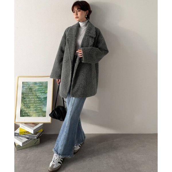 ふわり纏うだけで上品見え。2wayシャギーダブルビックカラージャケット