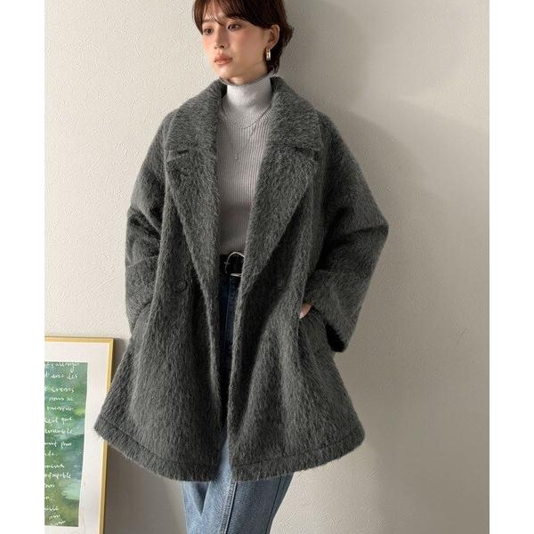 ふわり纏うだけで上品見え。2wayシャギーダブルビックカラージャケット