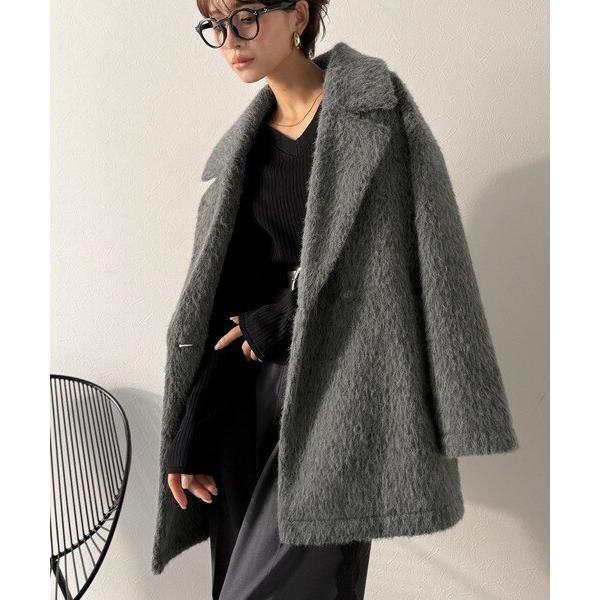 ふわり纏うだけで上品見え。2wayシャギーダブルビックカラージャケット