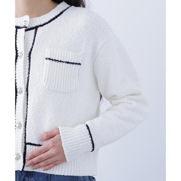 ASTRAET バイカラー カーディガン 未使用品 ASTRAET（アストラット）の「＜ASTRAET＞バイカラー クルーネック