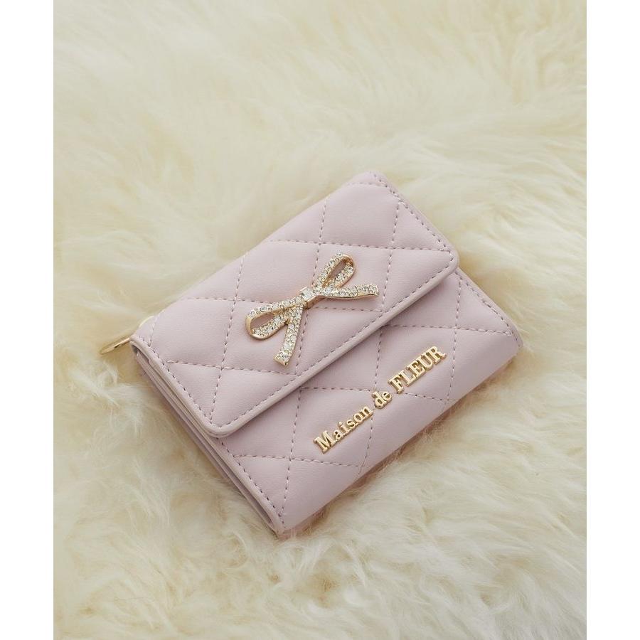 【78】Maison de FLEUR 財布 リボン ビジューウォレット Maison de FLEUR（メゾンドフルール） リボンビジューウォレット