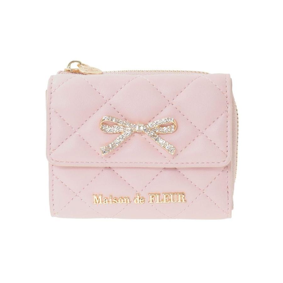 Maison de FLEUR（メゾンドフルール） リボンビジューウォレット