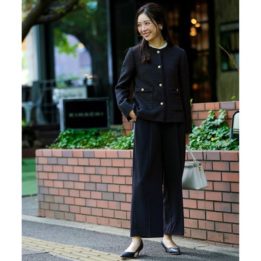 ANY SIS（エニィスィス） ノーカラーフリンジツイード ジャケット