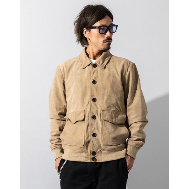 Liugoo Leathers 本革 スエードブルゾン A-1フライトジャケット MIL10Aの画像