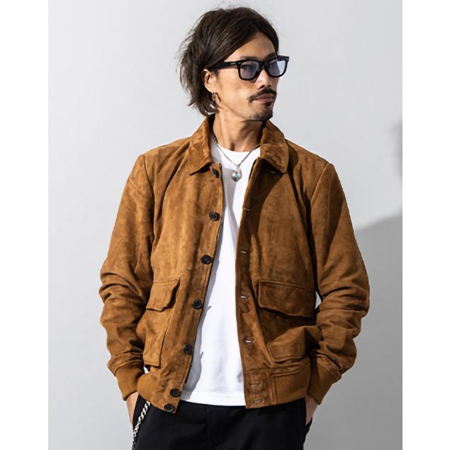 Liugoo Leathers 本革 スエードブルゾン A-1フライトジャケット MIL10Aの画像