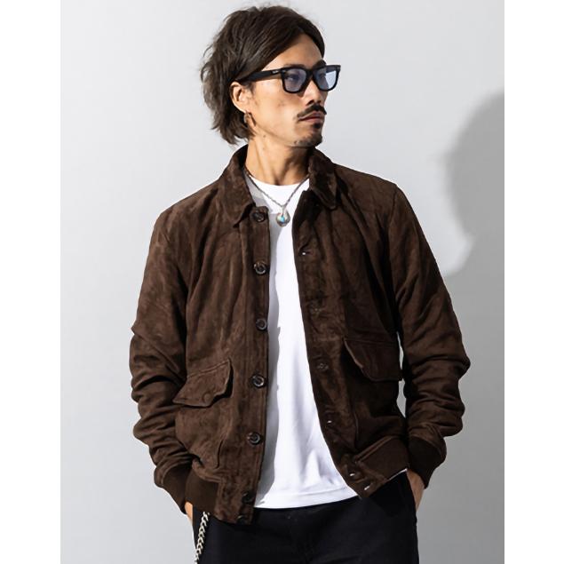 Liugoo Leathers 本革 スエードブルゾン A-1フライトジャケット MIL10Aの画像