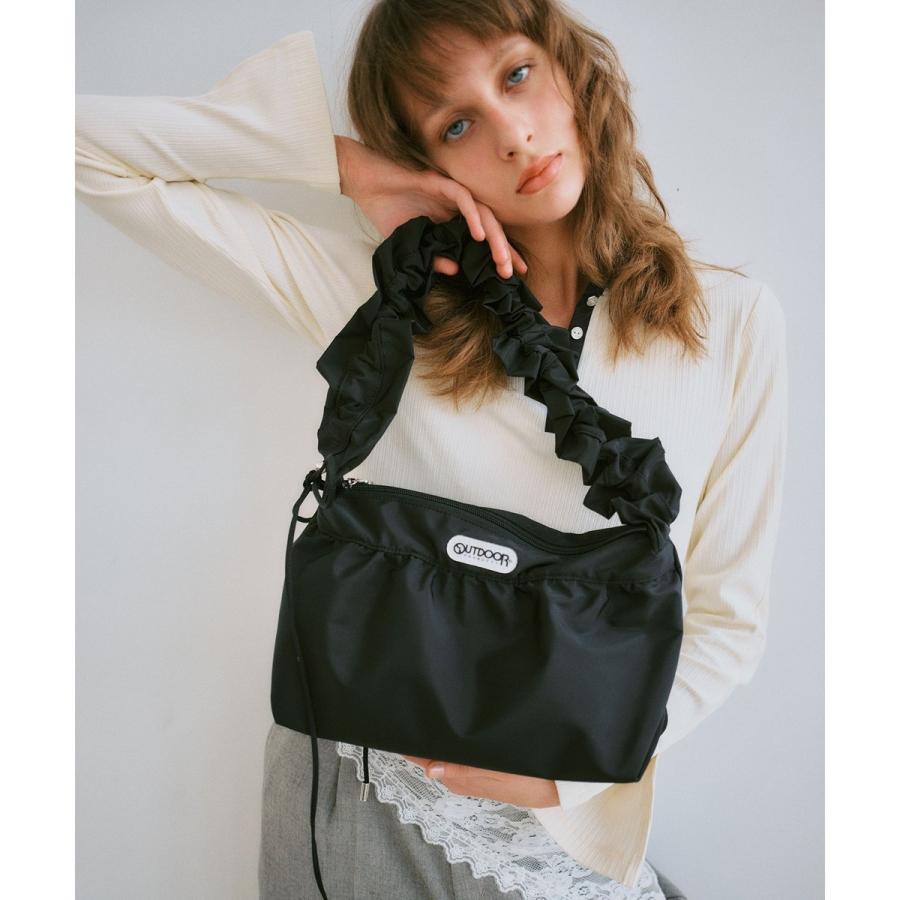 RISERY✖️OUTDOOR PRODUCTS フリルショルダーバッグ ブラック VIS（ビス） WEB限定追加 【OUTDOOR PRODUCTS】VIS別注フリル