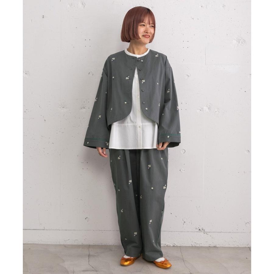POU DOU DOU（プードゥドゥ） フラワー刺繍クロップドジャケット