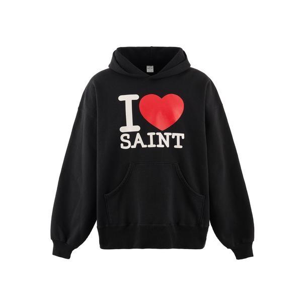 SAINT MICHAEL／セントマイケル／HOODIE／I LOVE SAINT／BLACKの画像