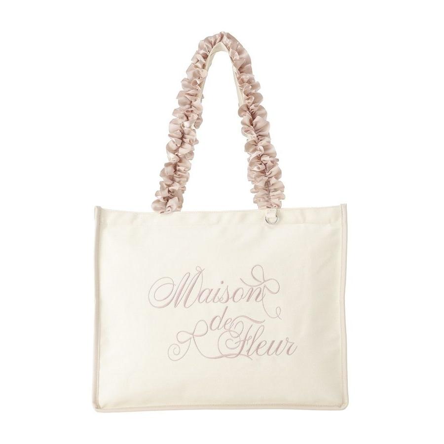 Maison de FLEUR（メゾンドフルール） ロゴ刺繍フリルハンドル帆布