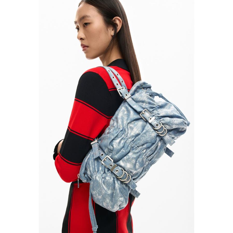 Desigual（デシグアル） デニムのギャザー入りミディアムバッグ 2026SS