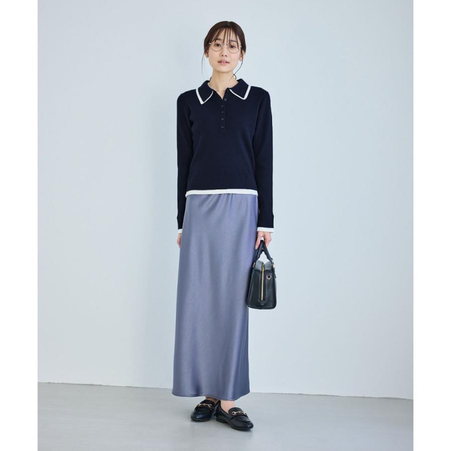 ROPE' PICNIC（ロペ ピクニック） レイヤード風リブポロニット