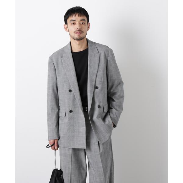グレンチェックダブルブレストジャケット（セットアップ可） : マルイ