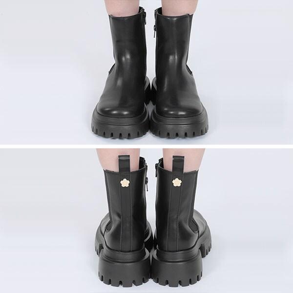 マリークワント MARY QUANT メタルデイジーサイドゴアブーツ ブラック MARY QUANT（マリークヮント） メタルデイジーサイドゴア ブーツ