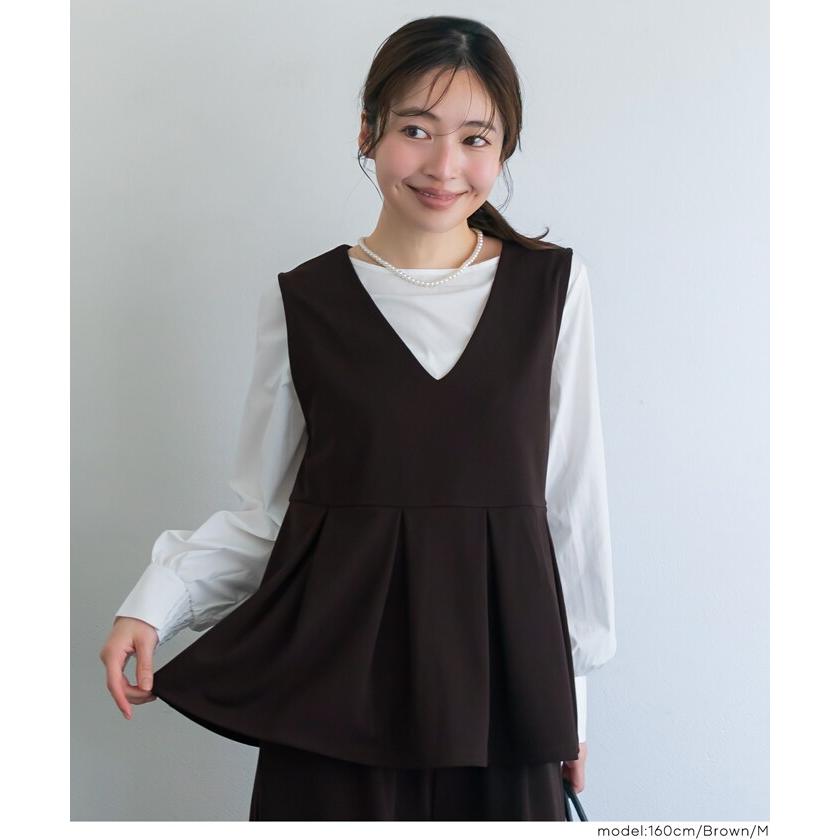 coca（コカ） カットジョーゼットタックペプラムベスト 全2色 : マルイ