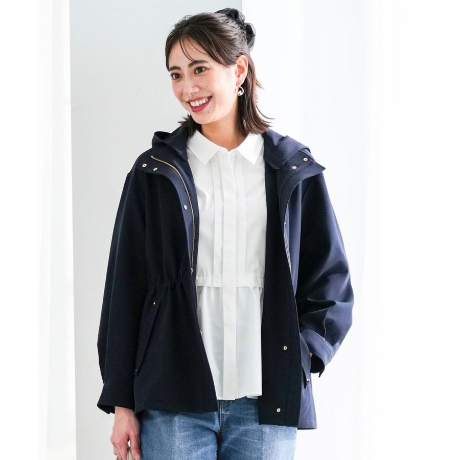 ANY SIS 【2WAY】エレカジストレッチ フーデットハーフ アウター ANY SIS（エニィスィス） 【2WAY】エレカジストレッチ フーデット