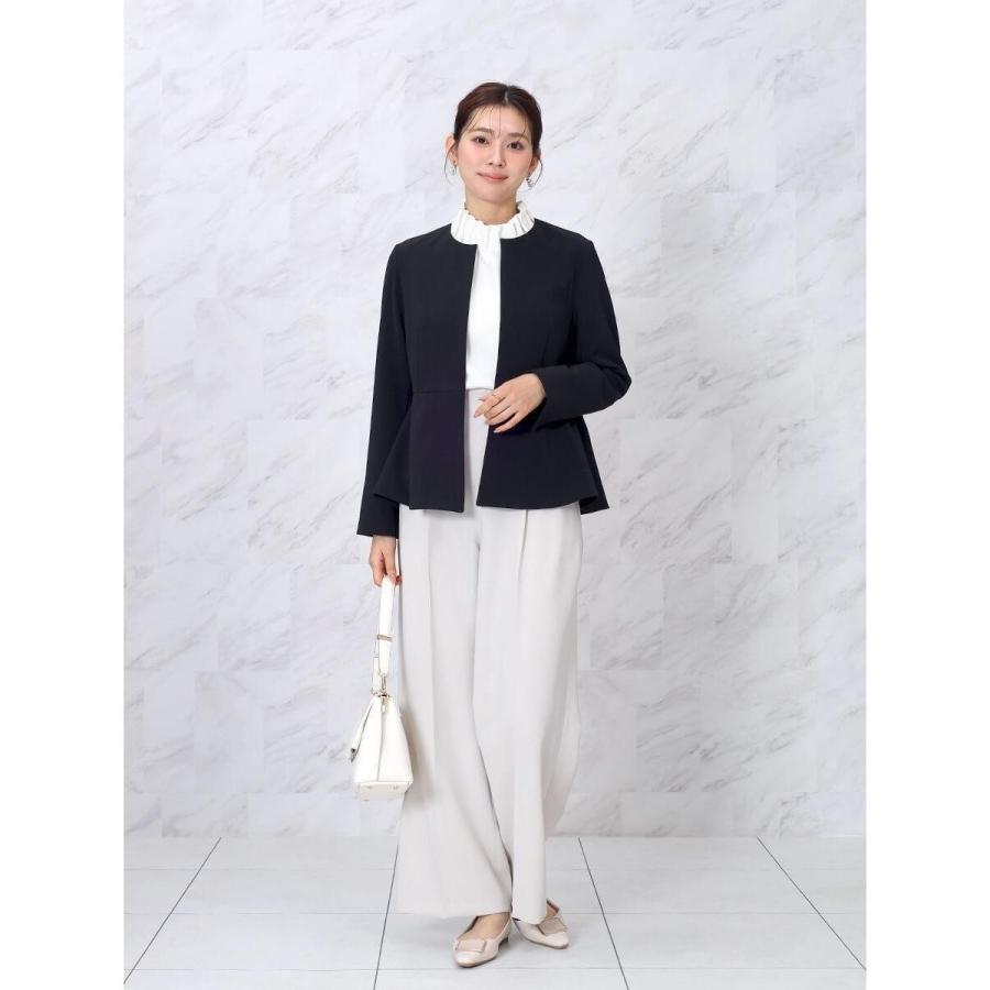 FENNEL（フェンネル） ハイストレッチノーカラーペプラムジャケット