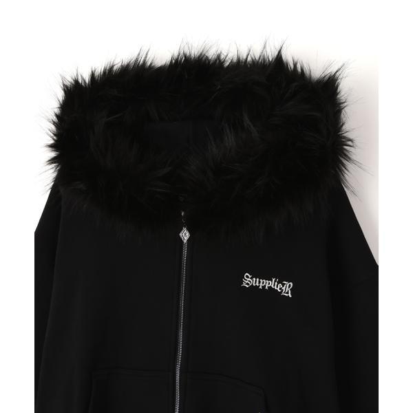 SUPPLIER／サプライヤー／FAUX FUR CROPPED CROSS ZIP HOODIE : マルイ