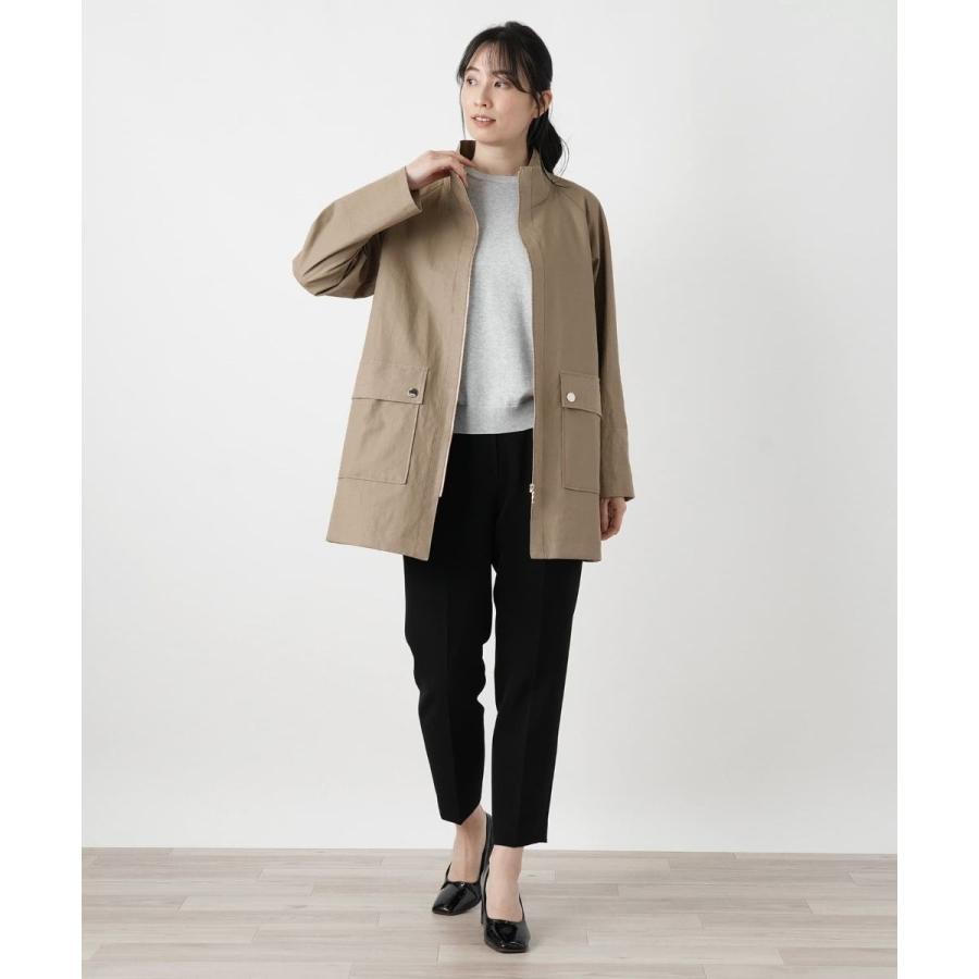 麻スタンドカラージップコート【ROCHAS Premiere】の画像