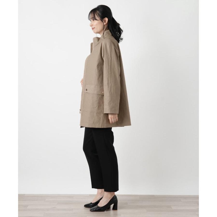 麻スタンドカラージップコート【ROCHAS Premiere】の画像