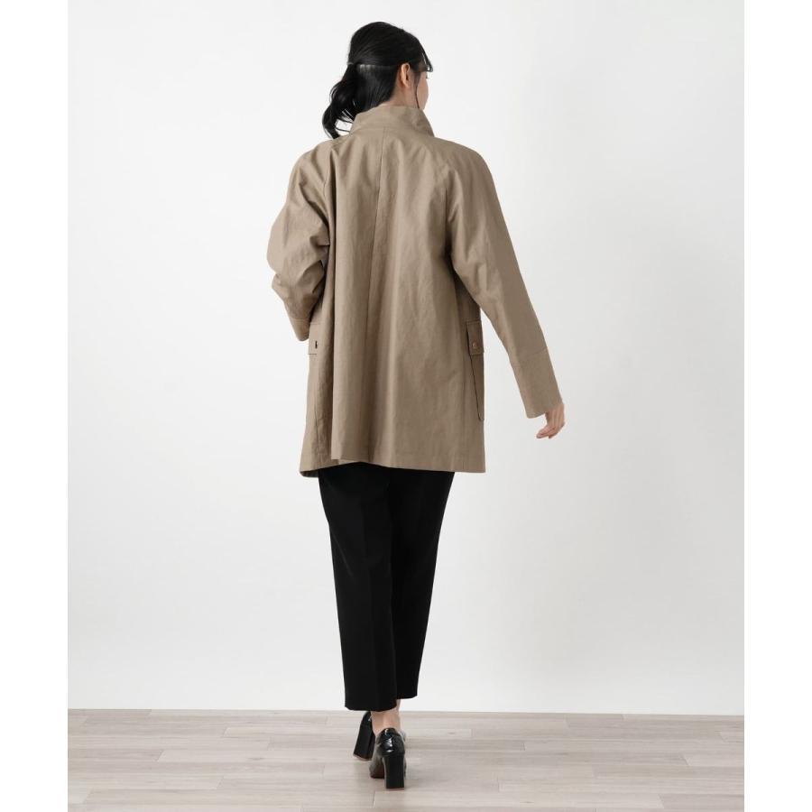 麻スタンドカラージップコート【ROCHAS Premiere】の画像