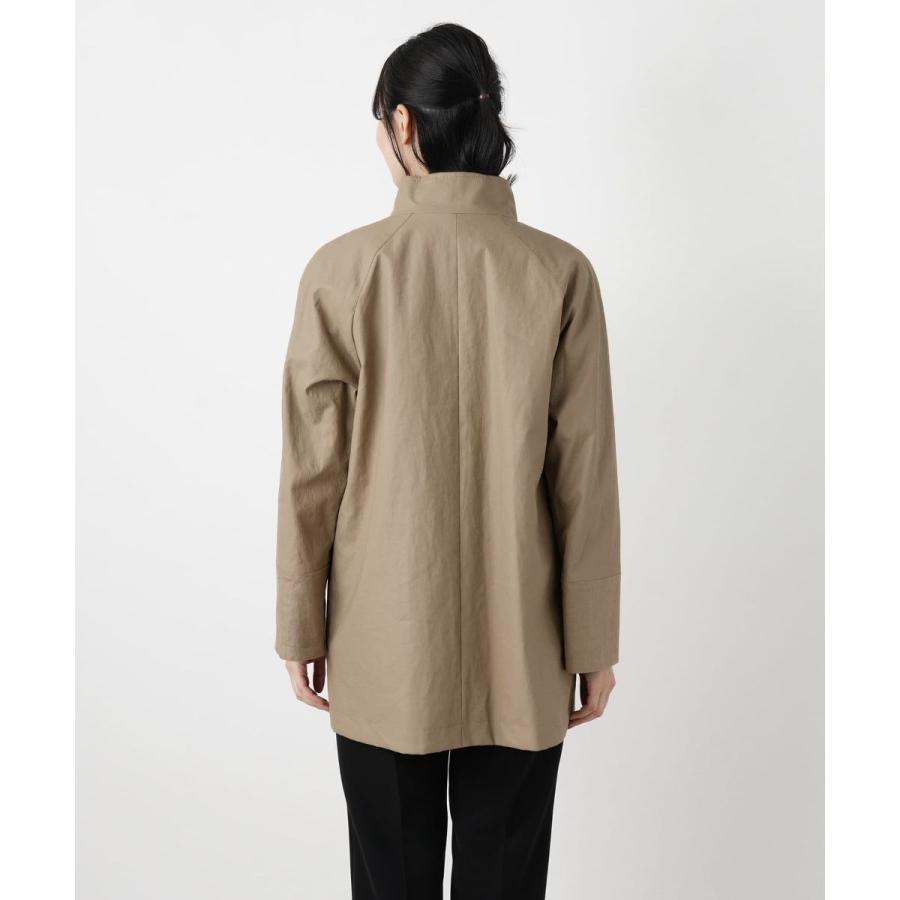 麻スタンドカラージップコート【ROCHAS Premiere】の画像