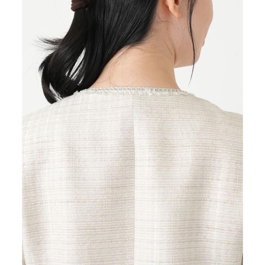 ツイードノーカラージャケット【ROCHAS Premiere】の画像