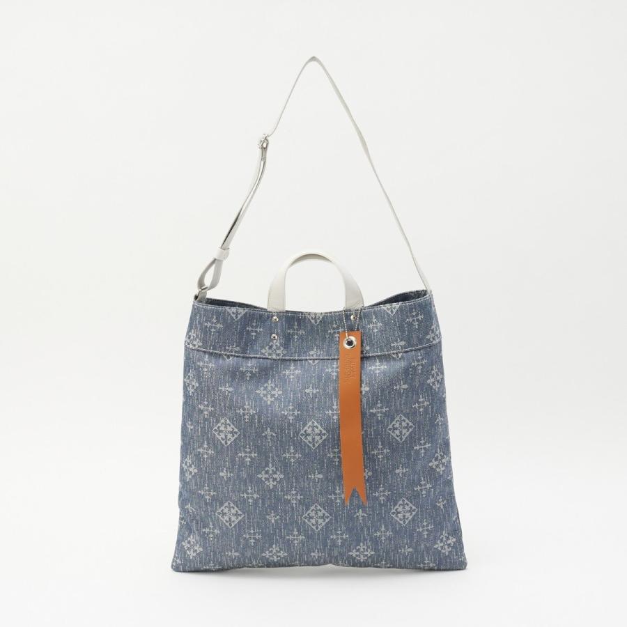 ★極美品★russet【Denim Jacquard】2wayトートバッグ russet（ラシット） デニムジャガード2WAYビッグトートバッグ(CE-1687