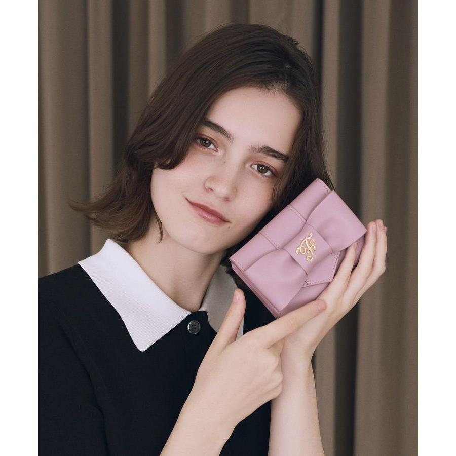 Maison de FLEUR ベルトリボンミニウォレット ピンク【新品未使用】 Maison de FLEUR（メゾンドフルール） ベルトリボンミニウォレット