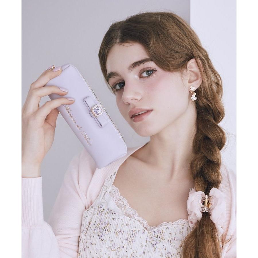 Maison de FLEUR（メゾンドフルール） パールビジュー合皮リボンロング