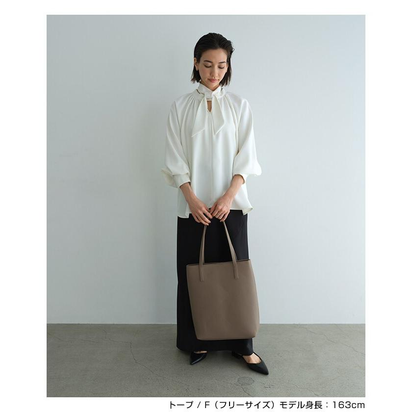マチ付き フェイクレザー トートバッグ evernavy エバーネイビー