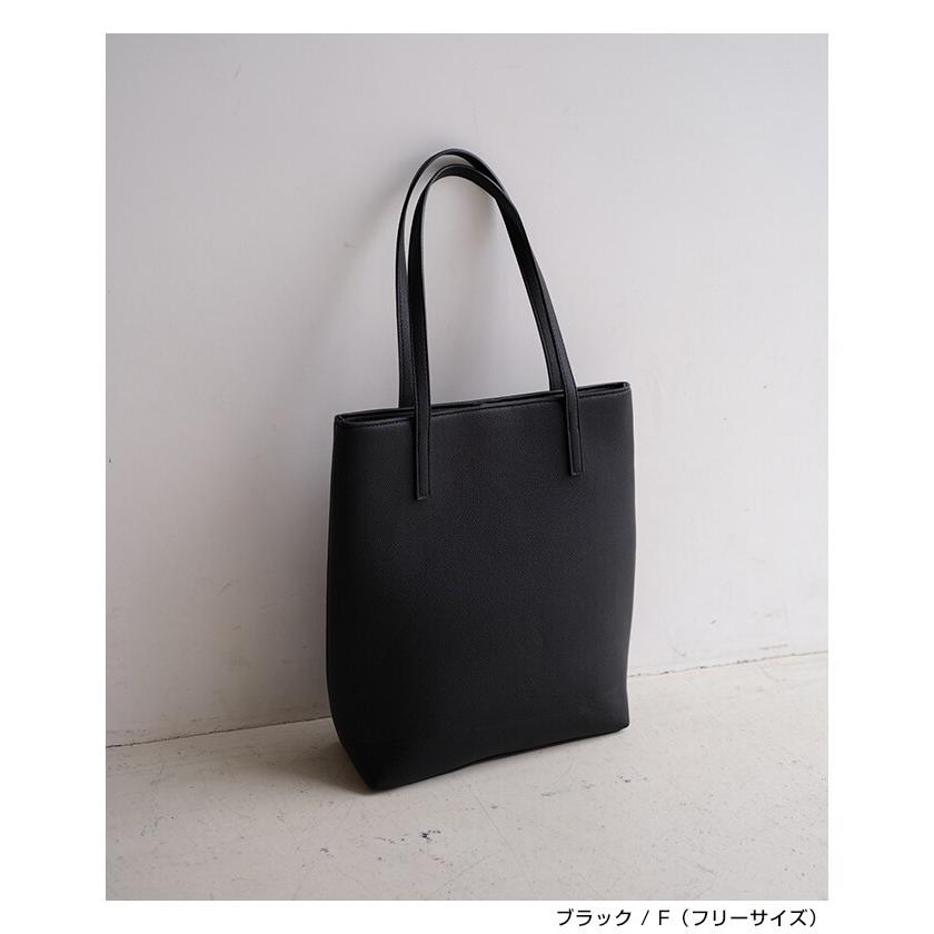 マチ付き フェイクレザー トートバッグ evernavy エバーネイビー