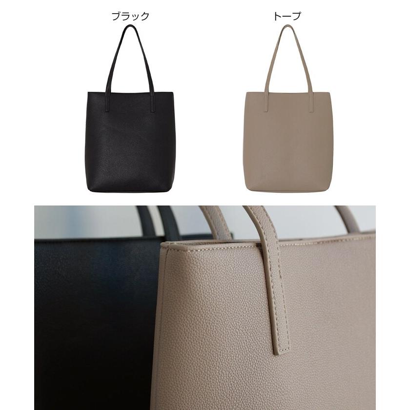 マチ付き フェイクレザー トートバッグ evernavy エバーネイビー