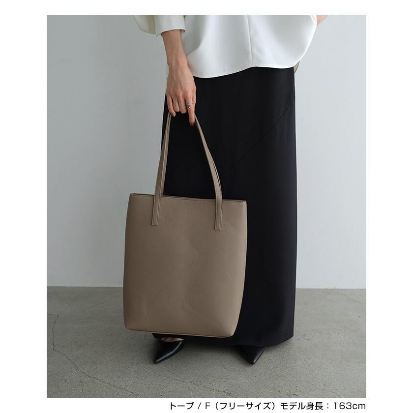 マチ付き フェイクレザー トートバッグ evernavy エバーネイビー