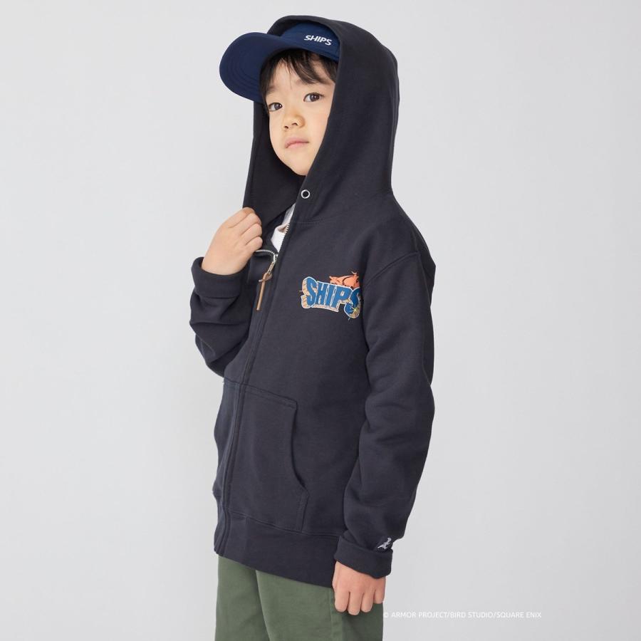 DQVIIR × SHIPS:110〜150cm ロゴ ZIP フーディー〈KIDS〉の画像