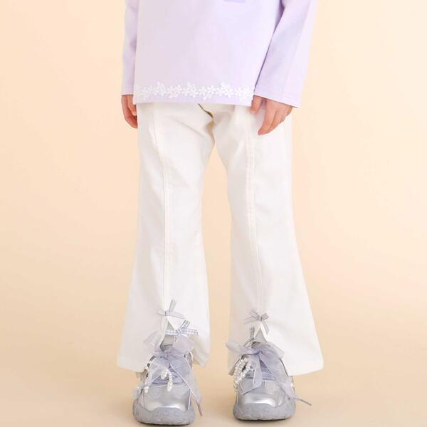 裾リボン付きストレッチツイルパンツ(80~130cm)
