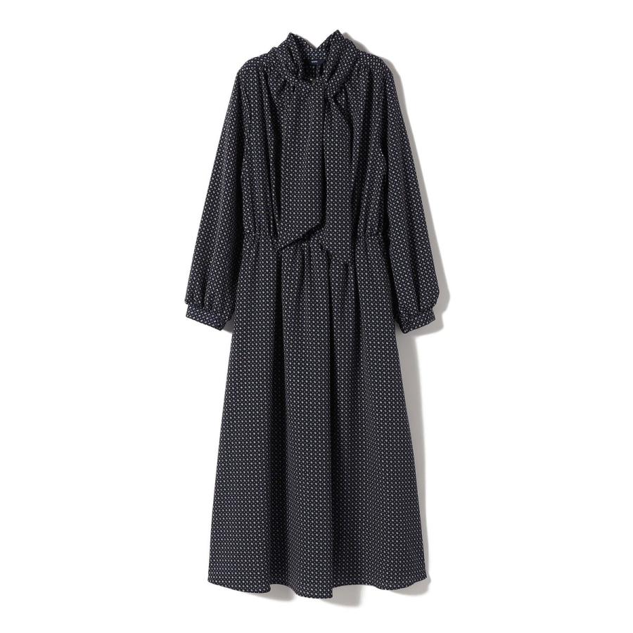 SHIPS シップス　2wayワンピース SHIPS（シップス） 〈手洗い可能〉2WAY プリント タイ 長袖 ワンピース