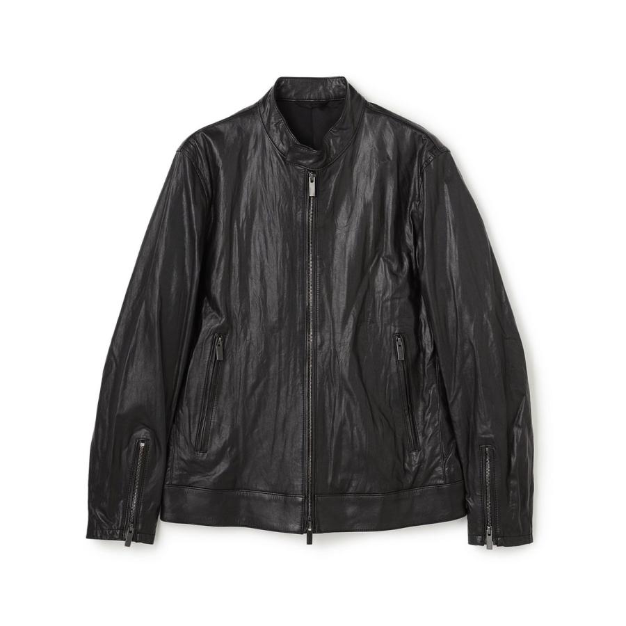 【洗い加工】シュリンクエアレザー 　シングルライダースジャケットの画像