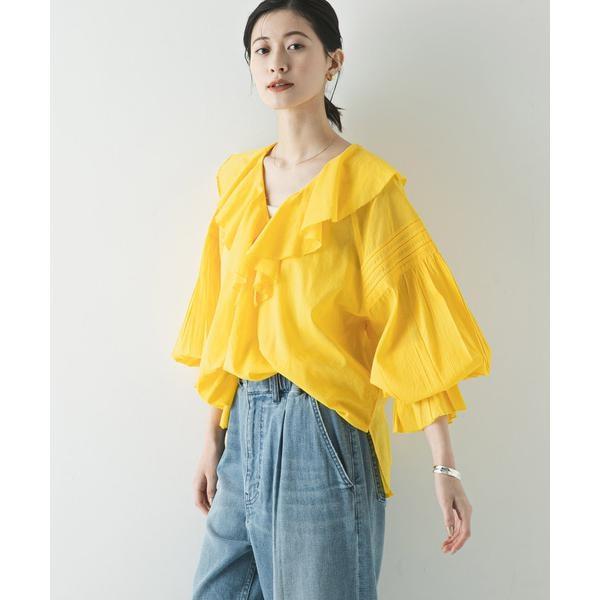 アーバンリサーチ　コットンボイルラッフルブラウス URBAN RESEARCH（アーバンリサーチ） 『一部WEB限定カラー』コットン