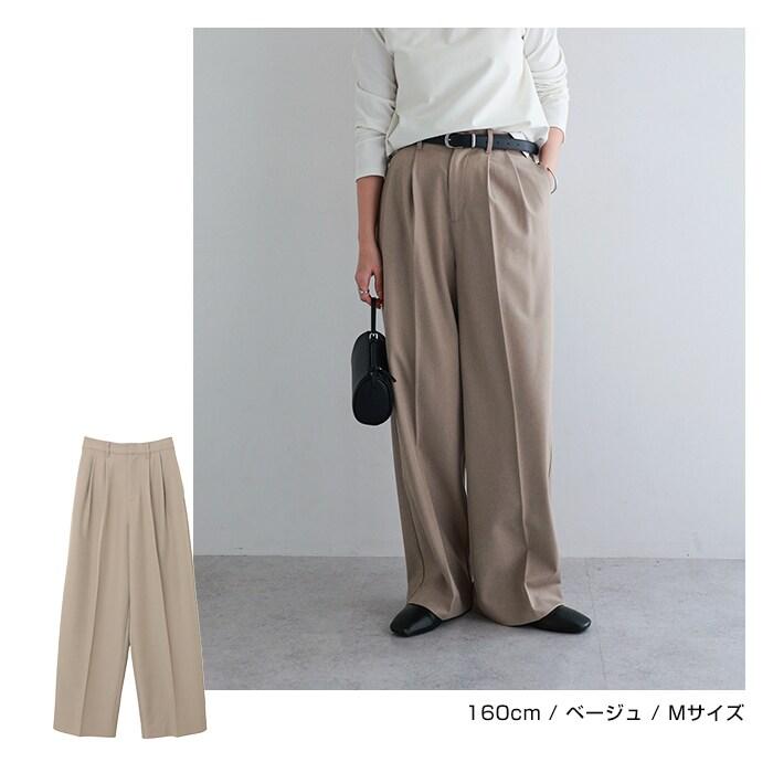 andme（アンドミー） 2タック スラックス ワイド パンツ : マルイ(丸井