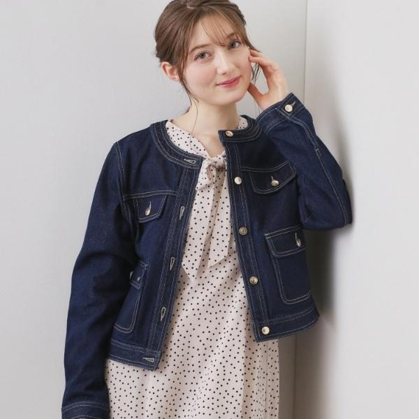 index（インデックス） ミニマルノーカラーデニムジャケット【洗濯機OK