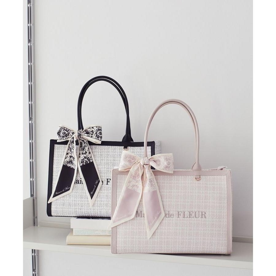 Maison de FLEUR（メゾンドフルール） スカーフ付きツイードスクエア