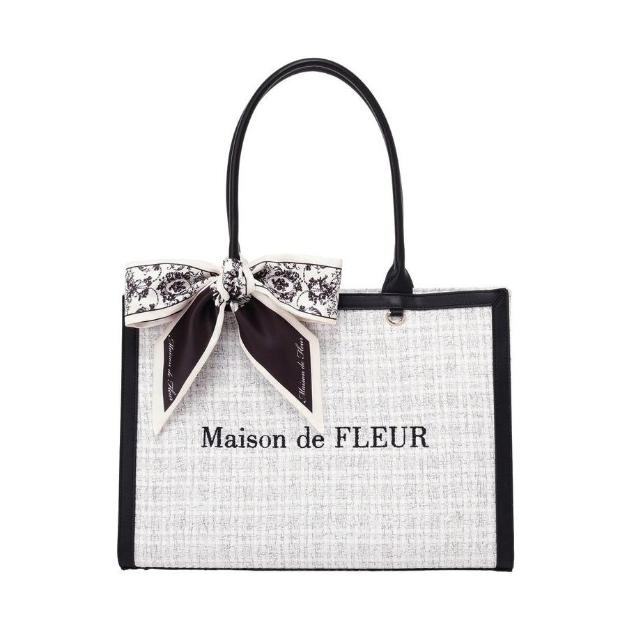 Maison de FLEUR（メゾンドフルール） スカーフ付きツイードスクエア