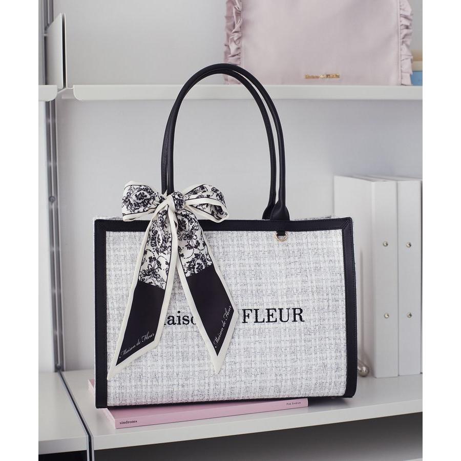 Maison de FLEUR（メゾンドフルール） スカーフ付きツイードスクエア