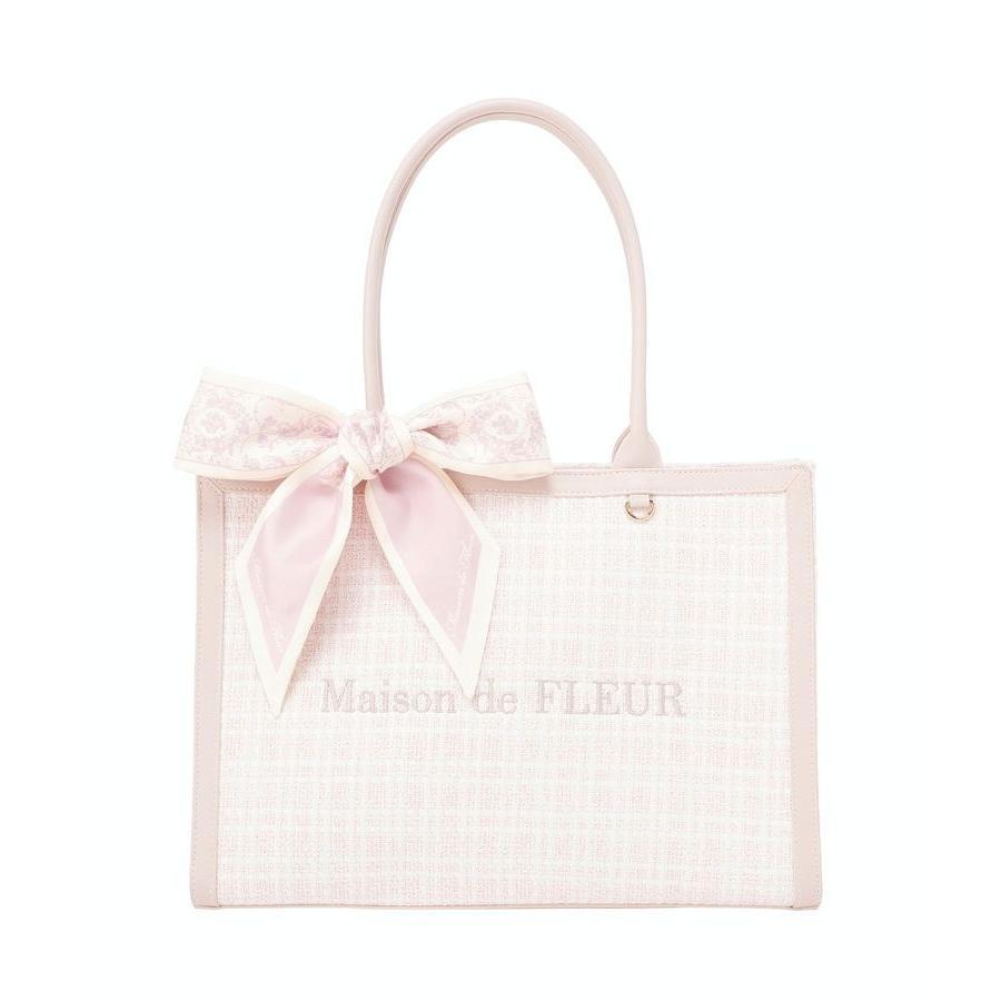 Maison de FLEUR（メゾンドフルール） スカーフ付きツイードスクエア