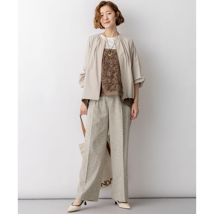 大きいサイズ　26SS　新品　23区　2WAYストレッチタフタ ギャザーブルゾン 23区（ニジュウサンク） 2WAYストレッチタフタ ギャザーブルゾン