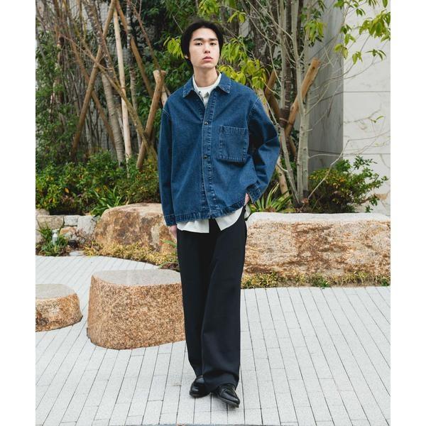 00s ORVIS デニムシャツ カバーオール 青 L A867 ノーカラー URBAN RESEARCH DOORS（アーバンリサーチドアーズ） デニムシャツ