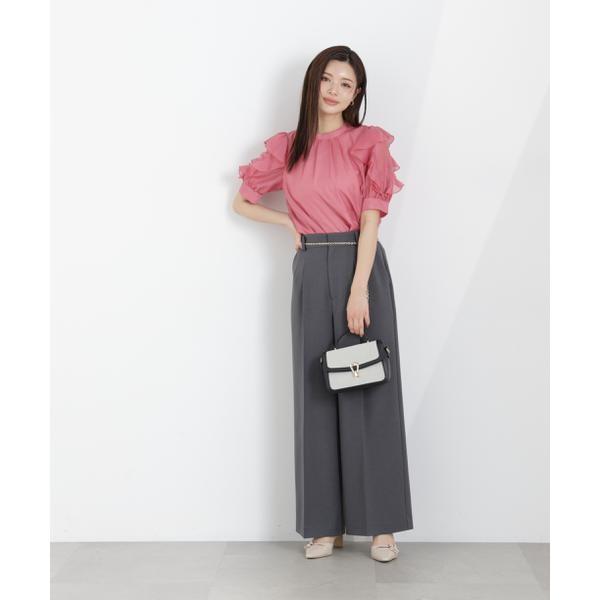 新品✨エムズグレイシー ガウチョパンツ ワイドパンツ フリル リボン ピンク S PROPORTION BODY DRESSING（プロポーションボディドレッシング
